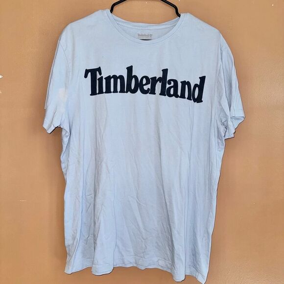 Timberland Men's Baby Blue Graphic Logo Tee - XL - Picture 1 of 9
